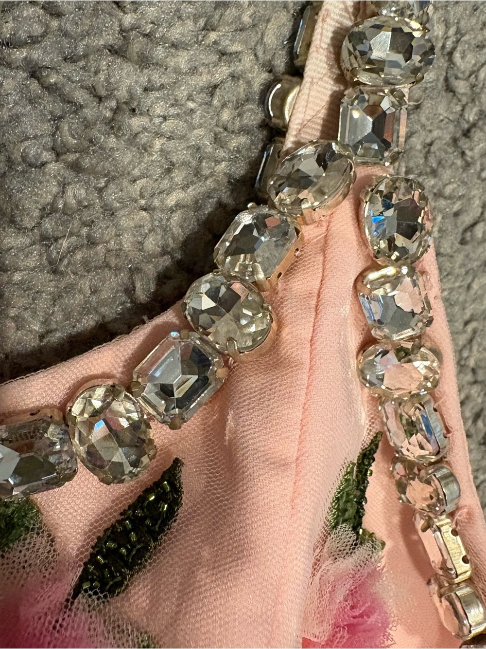 Alice & Olivia New Lupita Crystal Strap Embellished 3D Flowers Tulle Midi Gown 6 - Picture 13 of 16